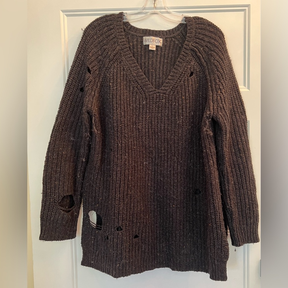 Wildfox couture dusk distressed sweater Large